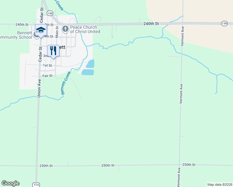 map of restaurants, bars, coffee shops, grocery stores, and more near in Bennett