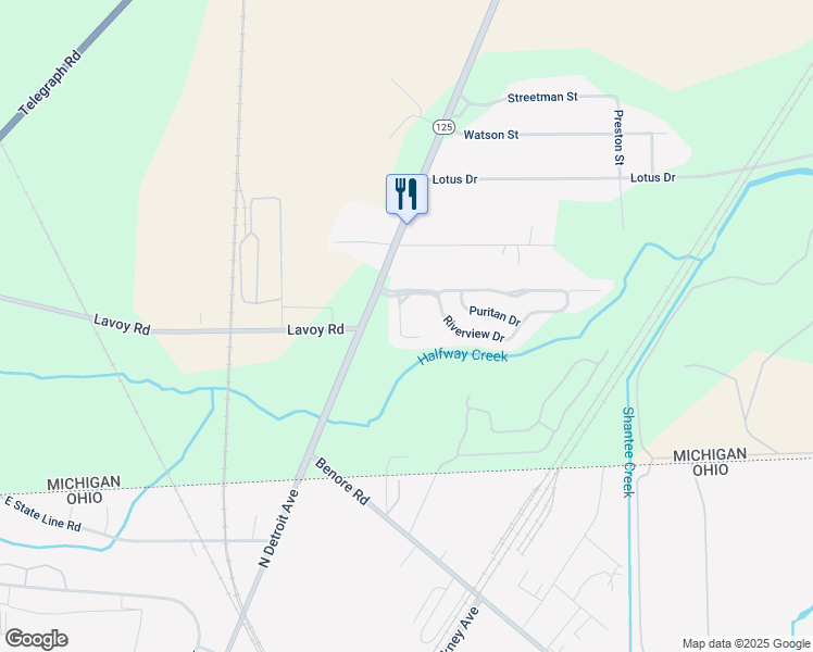 map of restaurants, bars, coffee shops, grocery stores, and more near 22 Pilgrim Court in Erie