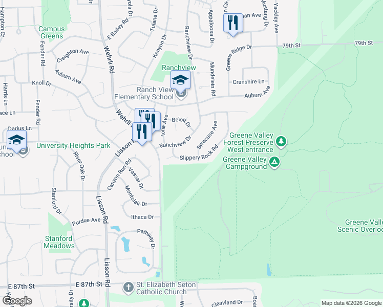 map of restaurants, bars, coffee shops, grocery stores, and more near 1837 Syracuse Avenue in Naperville