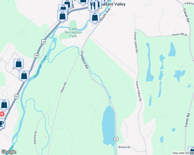 map of restaurants, bars, coffee shops, grocery stores, and more near 990 Freedom Road in Pleasant Valley
