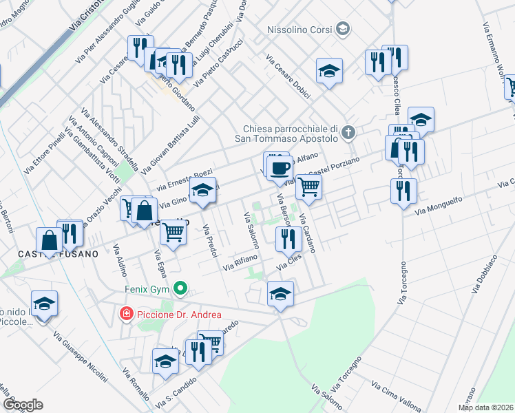 map of restaurants, bars, coffee shops, grocery stores, and more near 3 Largo Glorenza in Città metropolitana di Roma Capitale