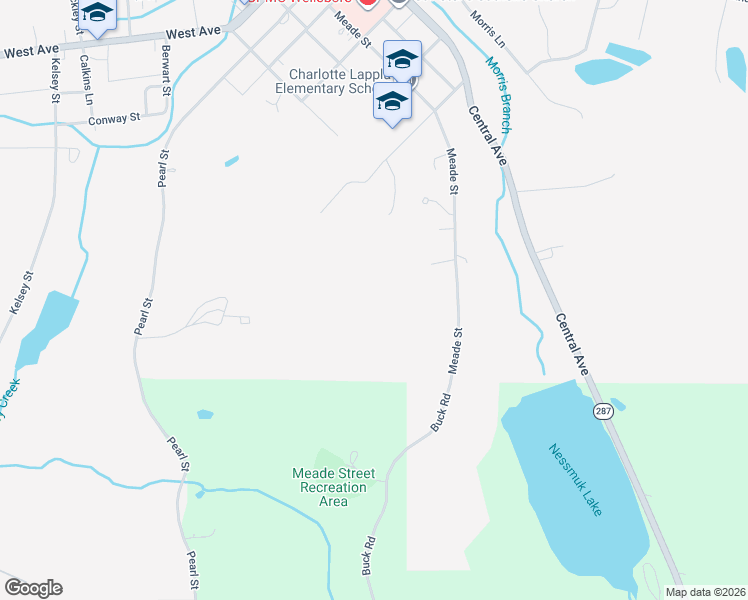 map of restaurants, bars, coffee shops, grocery stores, and more near 134 Meade Street in Wellsboro