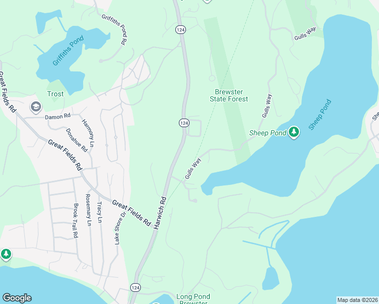 map of restaurants, bars, coffee shops, grocery stores, and more near 923 Harwich Road in Brewster