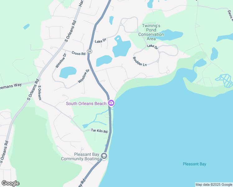 map of restaurants, bars, coffee shops, grocery stores, and more near 39 Towhee Lane in Orleans