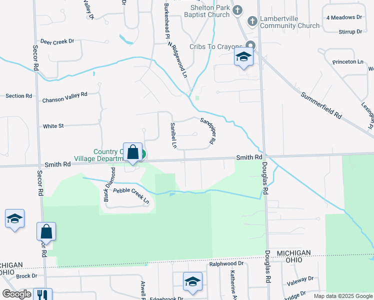 map of restaurants, bars, coffee shops, grocery stores, and more near 2409 Sandpiper Road in Lambertville