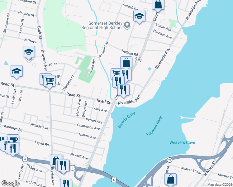 map of restaurants, bars, coffee shops, grocery stores, and more near 82 Perry Avenue in Somerset