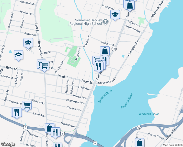 map of restaurants, bars, coffee shops, grocery stores, and more near 82 Perry Avenue in Somerset