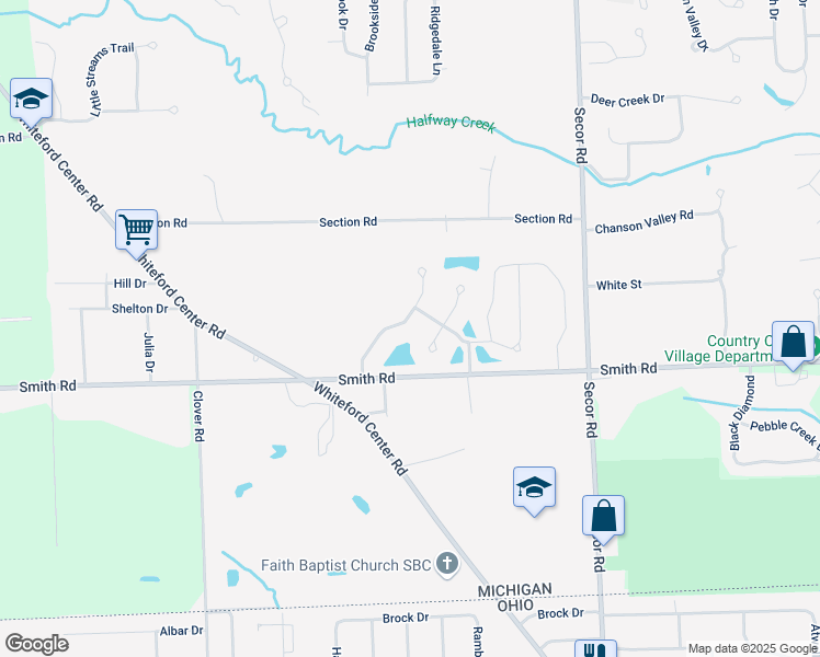 map of restaurants, bars, coffee shops, grocery stores, and more near 6615 Summerlyn Boulevard in Lambertville