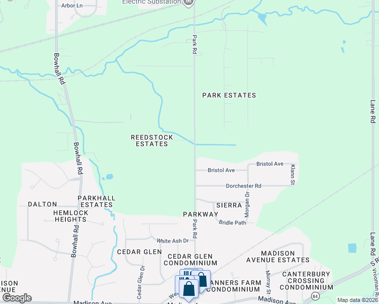 map of restaurants, bars, coffee shops, grocery stores, and more near 341 Park Road in Painesville