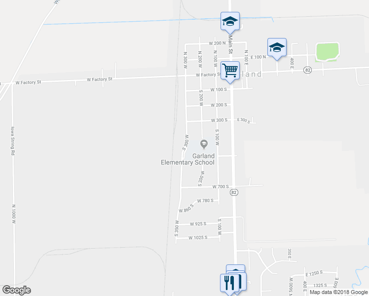 map of restaurants, bars, coffee shops, grocery stores, and more near 438 South 300 West in Garland