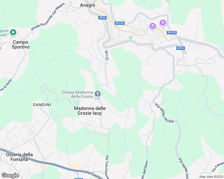 map of restaurants, bars, coffee shops, grocery stores, and more near 6 Via San Vincenzo in Anagni