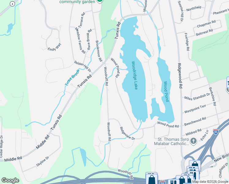 map of restaurants, bars, coffee shops, grocery stores, and more near 23 Woodruff Road in Farmington