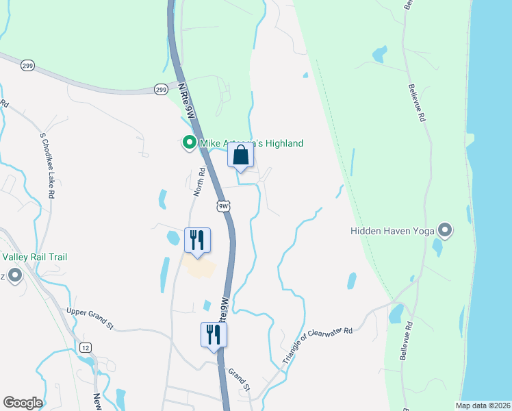 map of restaurants, bars, coffee shops, grocery stores, and more near 3 Lumen Lane in Highland
