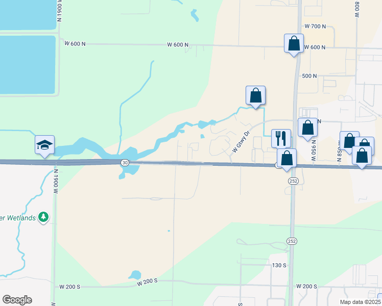 map of restaurants, bars, coffee shops, grocery stores, and more near 240 North 1375 West in Logan
