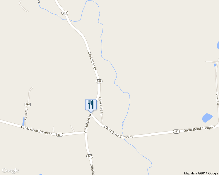 map of restaurants, bars, coffee shops, grocery stores, and more near 44 Franks Old Road in Pleasant Mount