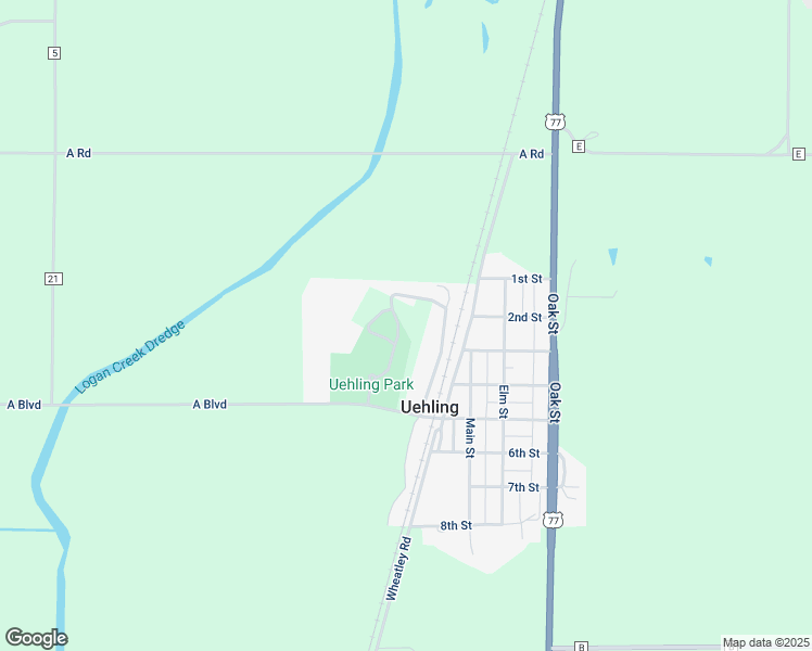 map of restaurants, bars, coffee shops, grocery stores, and more near in Uehling