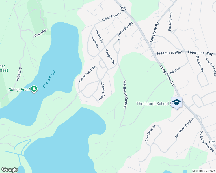 map of restaurants, bars, coffee shops, grocery stores, and more near 52 Woodward Road in Brewster