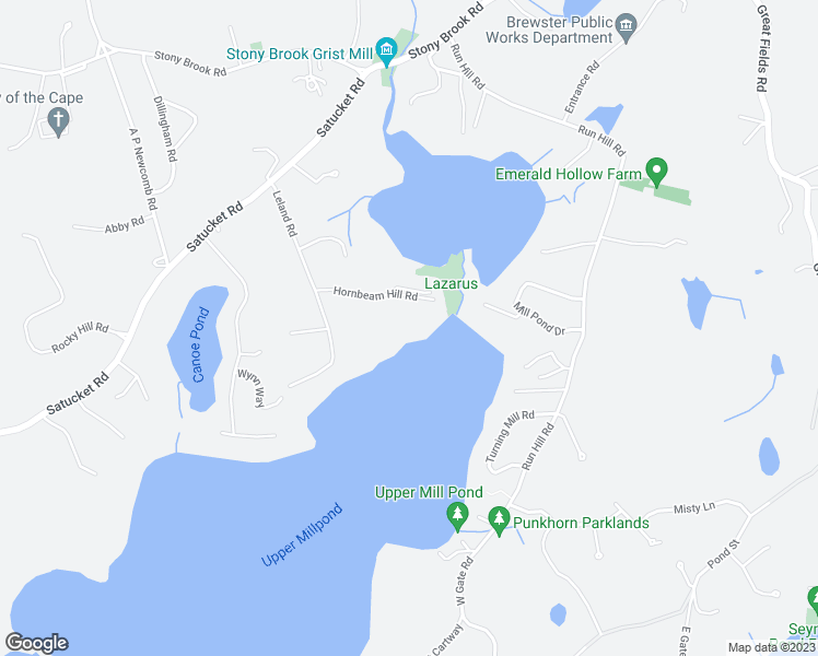 map of restaurants, bars, coffee shops, grocery stores, and more near 104 Hornbeam Hill Road in Brewster