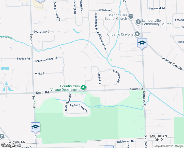 map of restaurants, bars, coffee shops, grocery stores, and more near 6628 Marzden Drive in Lambertville