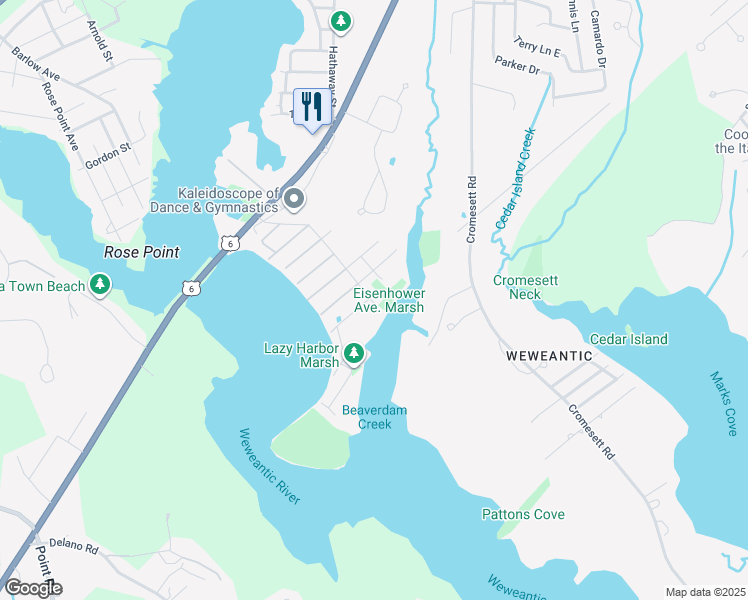 map of restaurants, bars, coffee shops, grocery stores, and more near 27 Briarwood Drive in Wareham