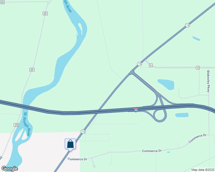 map of restaurants, bars, coffee shops, grocery stores, and more near 52213 Indiana 15 in Bristol