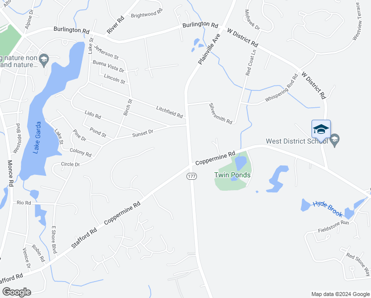 map of restaurants, bars, coffee shops, grocery stores, and more near 492 Plainville Avenue in Farmington