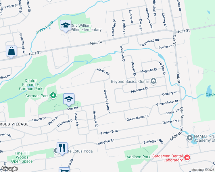 map of restaurants, bars, coffee shops, grocery stores, and more near 220 Westerly Terrace in East Hartford
