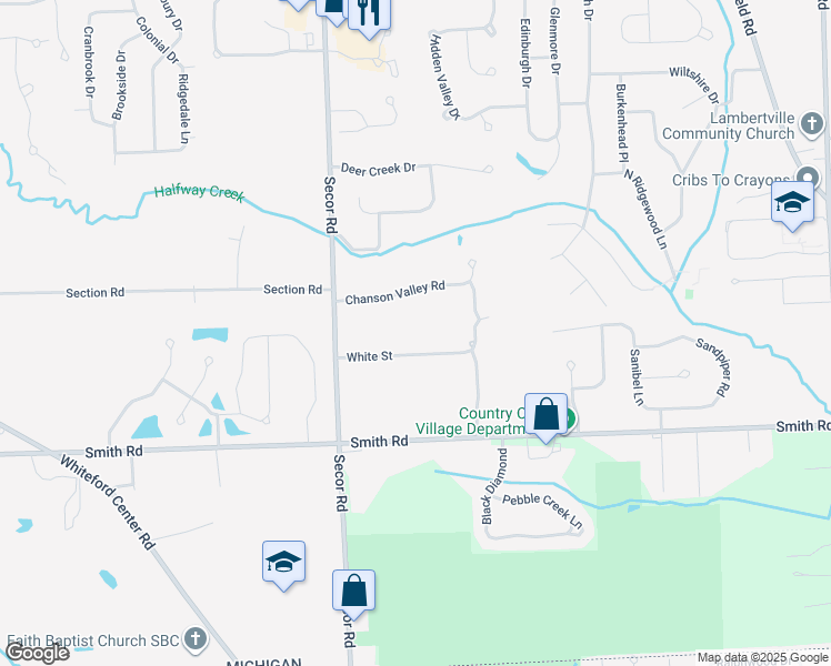 map of restaurants, bars, coffee shops, grocery stores, and more near 3200 White Street in Lambertville