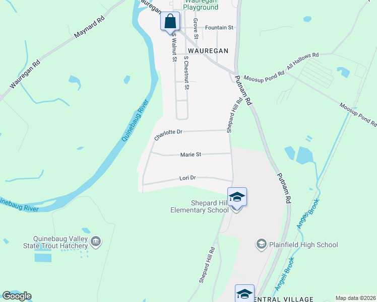 map of restaurants, bars, coffee shops, grocery stores, and more near 40 Marie Street in Plainfield