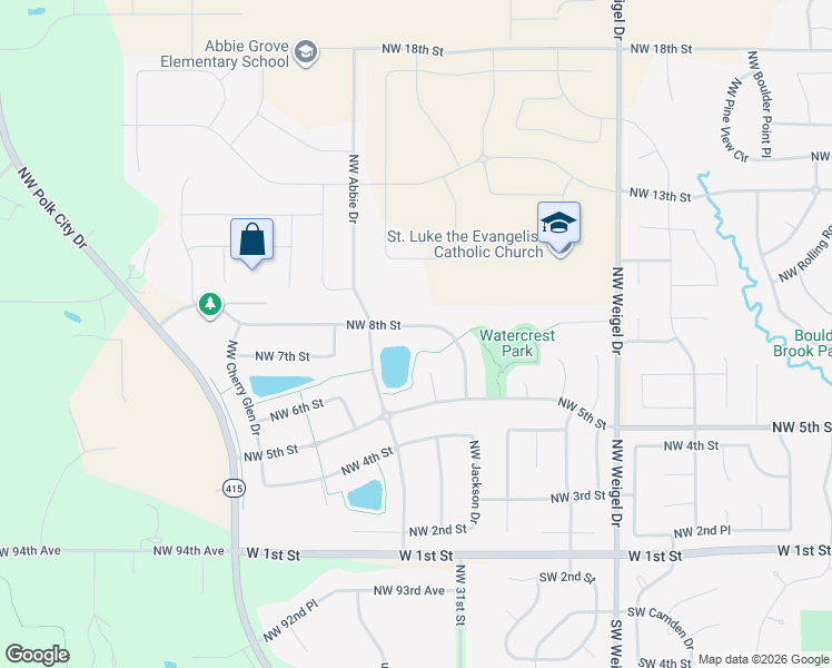 map of restaurants, bars, coffee shops, grocery stores, and more near 4705 Northwest 8th Street in Ankeny