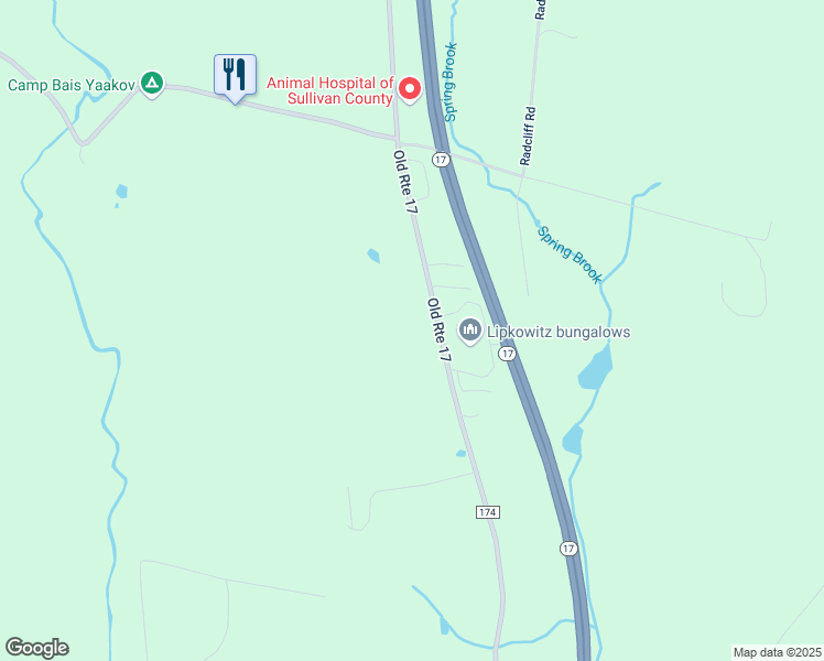 map of restaurants, bars, coffee shops, grocery stores, and more near 1283 Old Route 17 in Harris