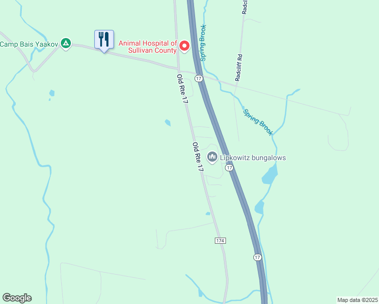 map of restaurants, bars, coffee shops, grocery stores, and more near 1283 Old Route 17 in Harris