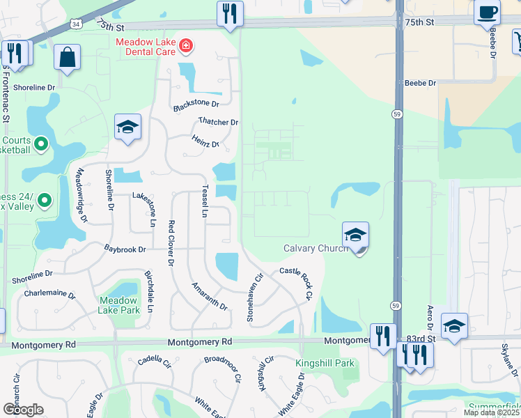 map of restaurants, bars, coffee shops, grocery stores, and more near 972 Sundew Court in Aurora