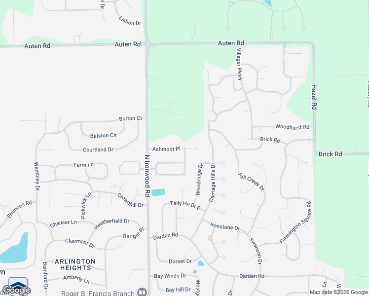 map of restaurants, bars, coffee shops, grocery stores, and more near 17791 Ashmont Place in South Bend