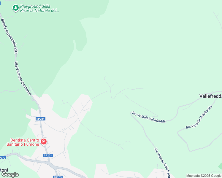 map of restaurants, bars, coffee shops, grocery stores, and more near Strada Vicinale Vallefredda in Frosinone
