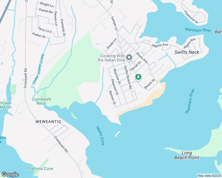 map of restaurants, bars, coffee shops, grocery stores, and more near 4 Barnes Street in Wareham