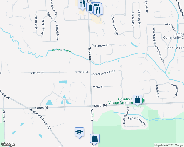 map of restaurants, bars, coffee shops, grocery stores, and more near 3109 Chanson Valley Road in Lambertville