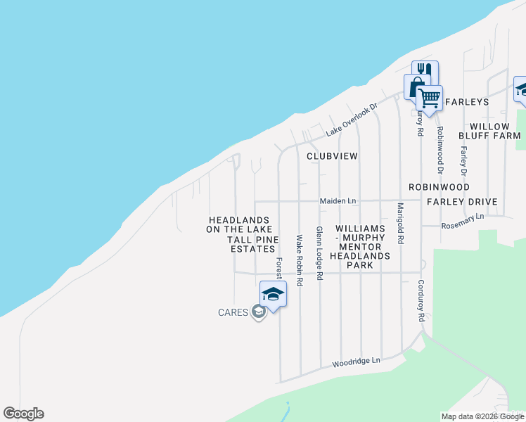 map of restaurants, bars, coffee shops, grocery stores, and more near 4841 Jody Lynn Drive in Mentor