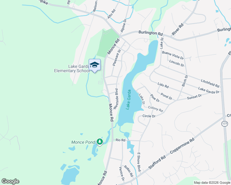 map of restaurants, bars, coffee shops, grocery stores, and more near 23 Westside Boulevard in Burlington