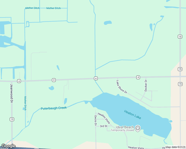 map of restaurants, bars, coffee shops, grocery stores, and more near 23267 County Road 4 in Elkhart