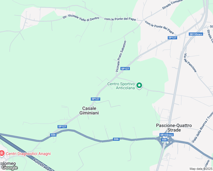 map of restaurants, bars, coffee shops, grocery stores, and more near 21 Vicinale Prato Sabatino in Provincia di Frosinone