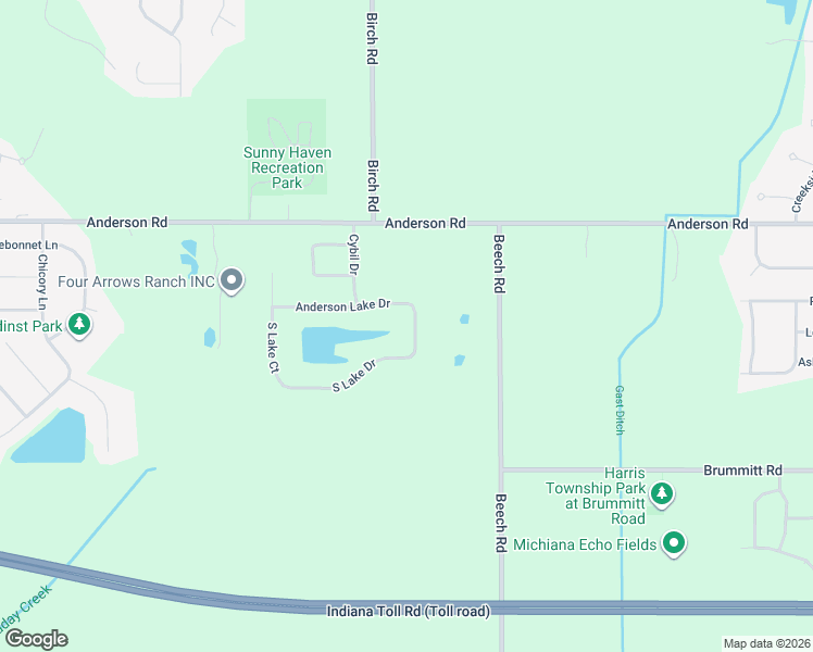 map of restaurants, bars, coffee shops, grocery stores, and more near 52099 Sandy Ln Dr in Granger