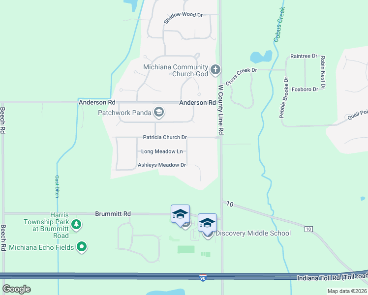 map of restaurants, bars, coffee shops, grocery stores, and more near 51951-52099 Gardens East Drive in Granger
