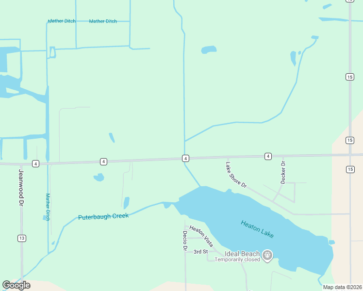 map of restaurants, bars, coffee shops, grocery stores, and more near 23267 County Road 4 in Elkhart