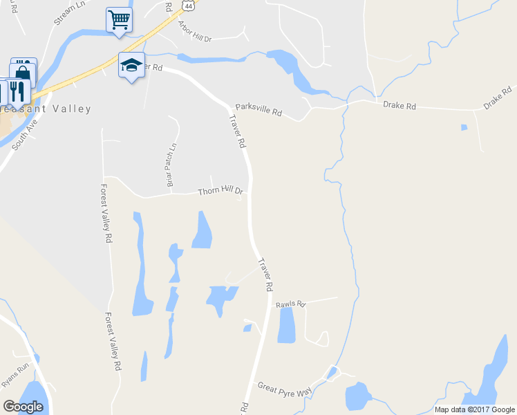 map of restaurants, bars, coffee shops, grocery stores, and more near 666 Traver Road in Pleasant Valley