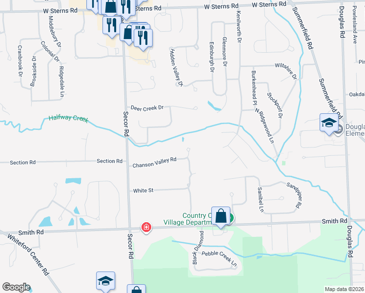 map of restaurants, bars, coffee shops, grocery stores, and more near 6794 Brentridge Lane in Lambertville