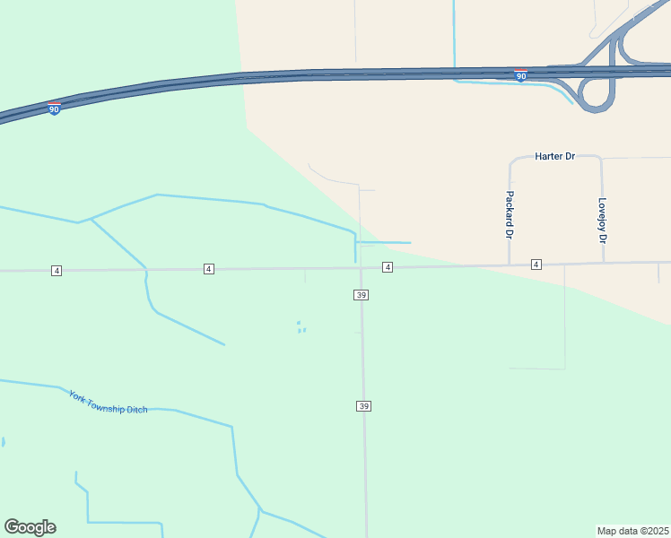 map of restaurants, bars, coffee shops, grocery stores, and more near 12000 County Road 4 in Middlebury
