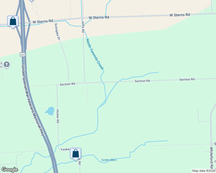 map of restaurants, bars, coffee shops, grocery stores, and more near 5895 Section Road in Ottawa Lake