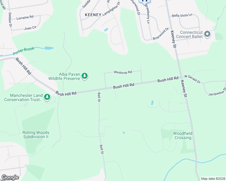 map of restaurants, bars, coffee shops, grocery stores, and more near 503 Bush Hill Road in Manchester