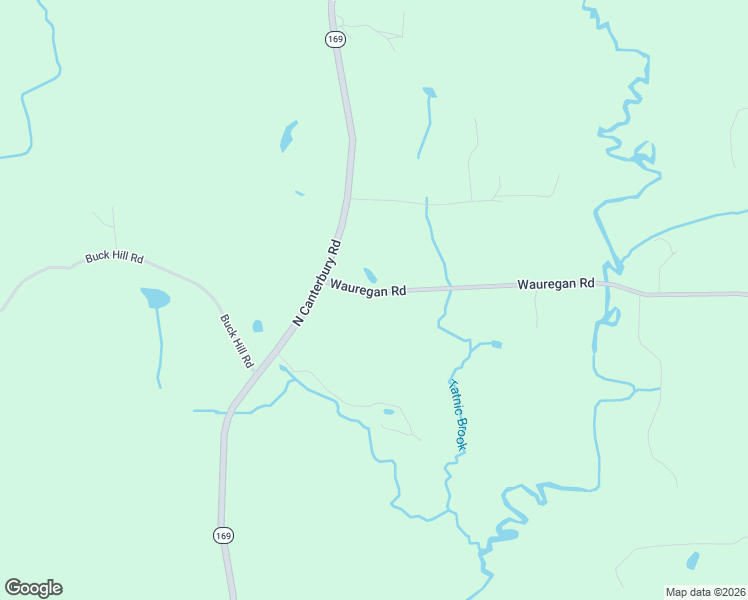 map of restaurants, bars, coffee shops, grocery stores, and more near 25 Wauregan Road in Canterbury